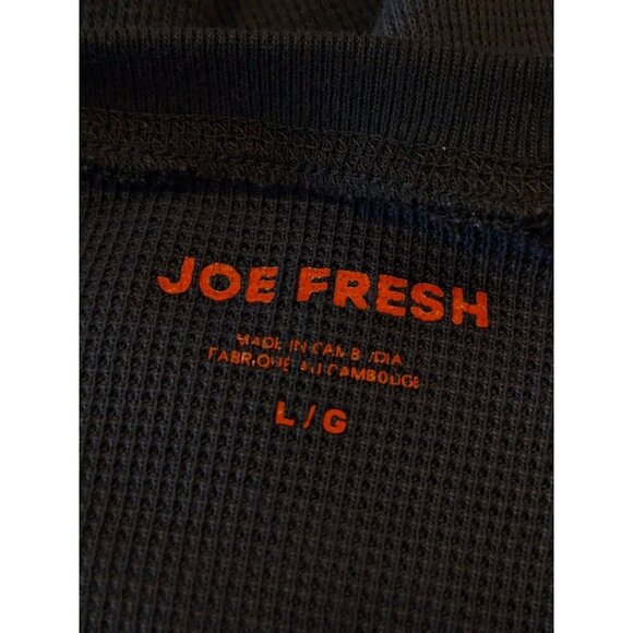 Joe Fresh Thermal Camo Print Top Womens Size Large Gray Long Sleeve Waffle Knit - Picture 6 of 7